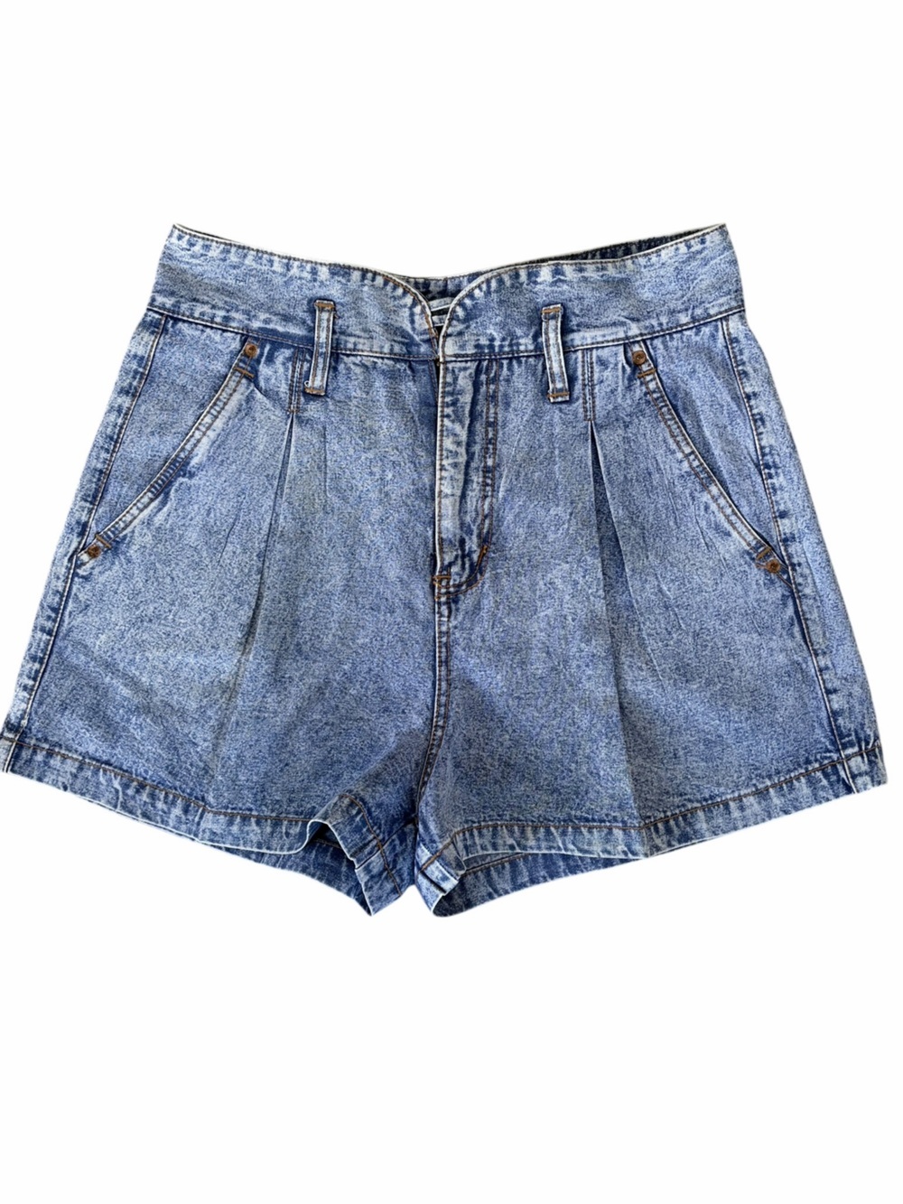 Calvin Klein Jeans Vintage High Waist Light Blue Paperbag Waist Denim Shorts